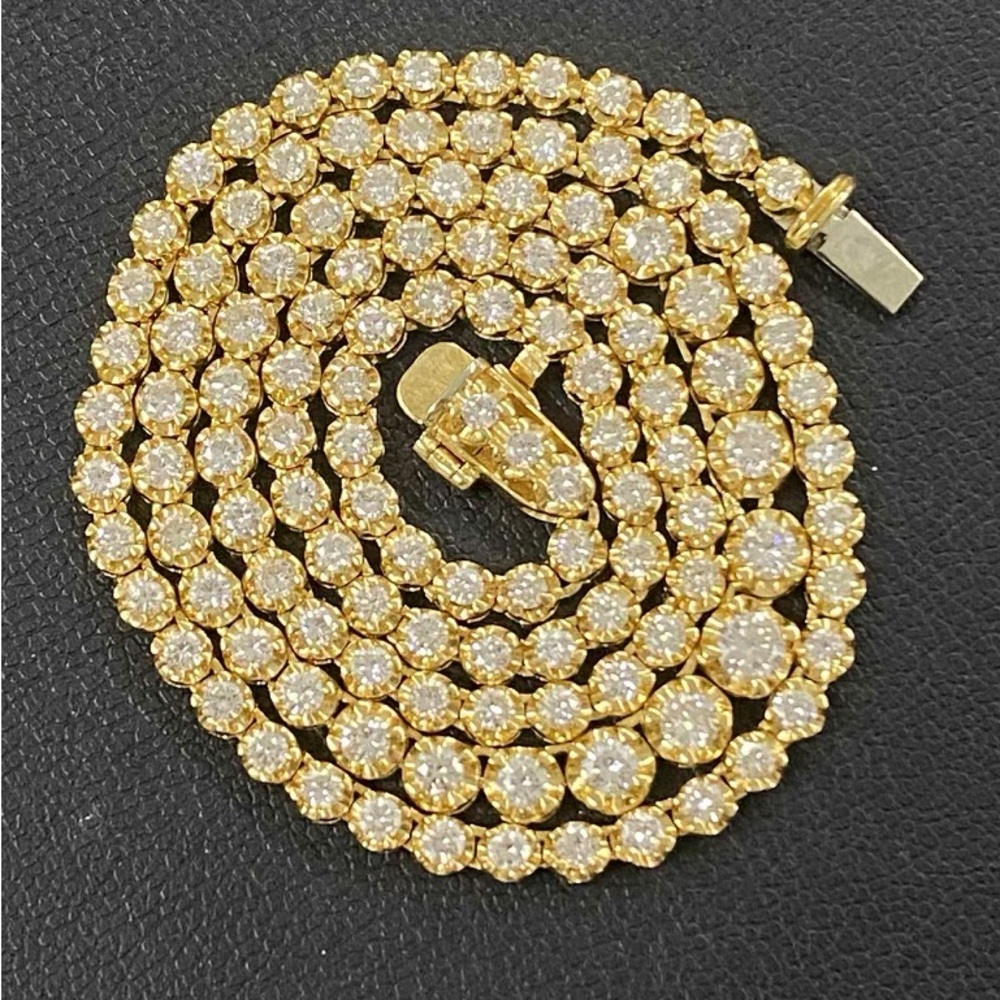 S🚫LD- Tennis Necklace, 18k Japanese gold, with Natural diamonds.